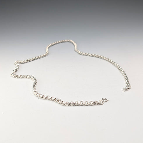 British vintage sterling silver azuki chain necklace 56cm 28.2g CC